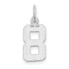 Black Bow Jewelry 14k White Gold, Varsity Collection, Small D/C Pendant, Number 8 - 3 of 4