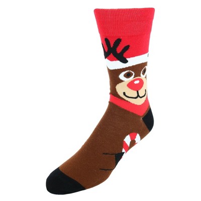 CTM Men's Rudolph Christmas Novelty Socks