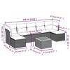 vidaXL Patio Sofa Set with Cushions Outdoor Furniture 8 Piece Poly Rattan - Gray - 3 of 4