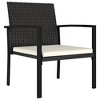 vidaXL Modern Dining Chairs 4 Pcs, Patio Rattan Dining Chair with Cushion, Outdoor Wicker Dining Chair - 3 of 4