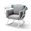 Aluminum Patio Rocking Egg Chair with Folding Canopy - Blue/Gray/White - Crestlive Products: Outdoor Rocker, Water-Repellent - 3 of 4