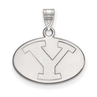 Black Bow Jewelry 14k White Gold Brigham Young Cougars NCAA Small Pendant
