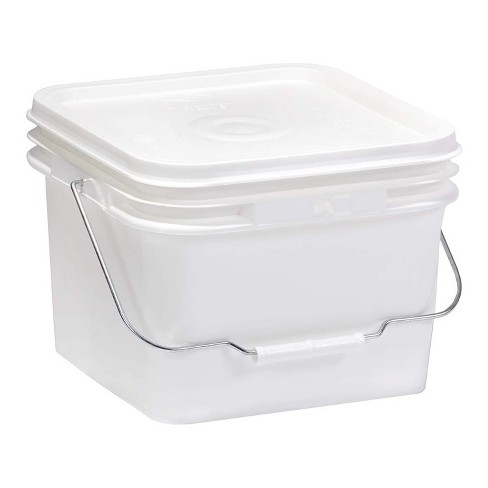 Square 4 Gallon Bucket with 4 Drilled Holes