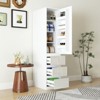 SKRAN 2-Piece Kitchen Pantry Storage Cabinet Set, Cream White and White, Large Food Pantry Cabinet with Doors,Shelves,Drawers - Particle Board and MDF - 2 of 4