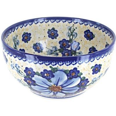 Blue Rose Polish Pottery Daisy Surprise Medium Serving Bowl