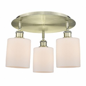 Cobbleskill - 3 Light Flush Mount In Art Deco Style-9.63 Inches Tall and 17.75 Inches Wide - 1 of 1