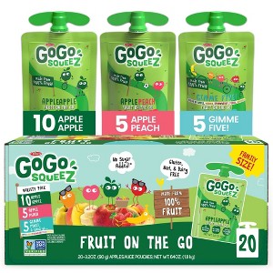 GoGo squeeZ Applesauce and Fruit Puree Variety Pack Apple Peach & Gimme Five!  - 3.2oz/20ct - 1 of 4