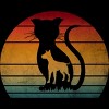 Men's Design By Humans Pet silhouette dog cat lover vintage sunset By punsalan T-Shirt - 2 of 2