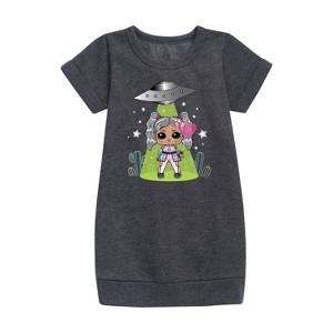 Girls' - LOL Surprise! - Astro Alien Doll Graphic Short Sleeve Fleece Dress - 1 of 3