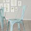 Merrick Lane Banks Indoor/Outdoor Stacking Metal Dining Chair with Single Slat Back and Distressed Powder Coated Finish - 4 of 4
