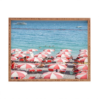 Henrike Schenk - Travel Photography The Red Beach Umbrellas Amalfi Rectangular Tray -Deny Designs