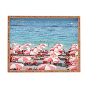Henrike Schenk - Travel Photography The Red Beach Umbrellas Amalfi Rectangular Tray -Deny Designs - 1 of 2