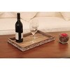 Cheung's Dahlia Elegant Wood Tray with Side Carvings - 2 of 4