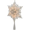 Northlight 10" Lighted White Frosted 3-D Snowflake Christmas Tree Topper - Clear Lights - 3 of 4