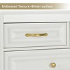 Farmhouse 7 Drawers Dresser, 51'' Wide Rustic chests of Drawers with Natural Texture, Wood Dresser Vintage Design, Storage Dressers Organizer, White - 3 of 4