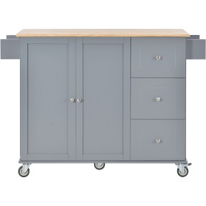 NicBex 52.76Inch Rolling Kitchen Island with 2 Door Cabinet,3 Drawers and Drop Leaf - 1 of 4