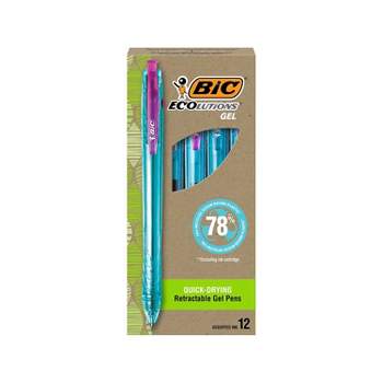 BIC ECOlutions Retractable Gel Pens Medium Point 1.0 mm Assorted Inks 12/Pack (RGLE11-AST)