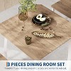 3-Piece Dining Table Set for 2,Small Kitchen Table and 2 Upholstered Chairs with Metal Frame and Wood Grain Tabletop - 4 of 4