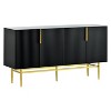 ORRD Modern 4-Door Sideboard Buffet Cabinet with Gold Metal Handles, Storage Cabinet for Dining Room, Living Room, Bedroom, Hallway, Black - 3 of 4