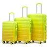 Ridstar 3-Piece Polycarbonate Wheeled Luggage Set with Gradient Color & Combination Lock-Yellow + Green - 3 of 4
