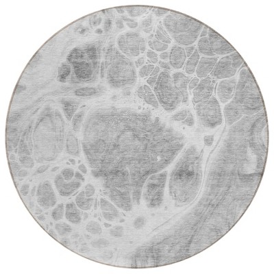 Gray Silver And Ivory Nautical Washable Indoor Outdoor Area Rug