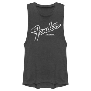 Juniors Womens Fender Telecaster Logo Festival Muscle Tee - 1 of 4