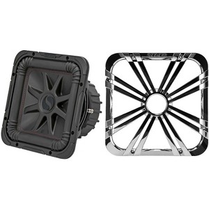 Kicker 45L7R102 L7R 10-Inch (25cm) Subwoofer, Dual Voice Coil, 2-Ohm w/ Chrome LED Grill Bundle - 1 of 4