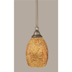 Toltec Lighting Any 1 - Light Pendant in  Brushed Nickel with 5" Gold Fusion Shade - 1 of 1