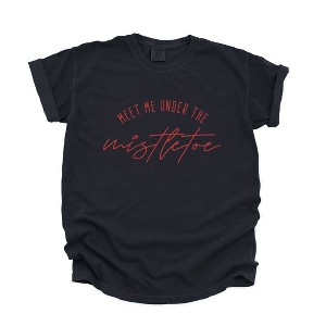 Simply Sage Market Women's Meet Me Under The Mistletoe Short Sleeve Garment Dyed Tee - 1 of 4