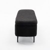 INFURNIC Ottomans and Benches Storage Bench with Sturdy Wood Legs and Fluffy Seat for Living Room and Bedroom, Black, 56"*17.7"*18.5" - 2 of 4