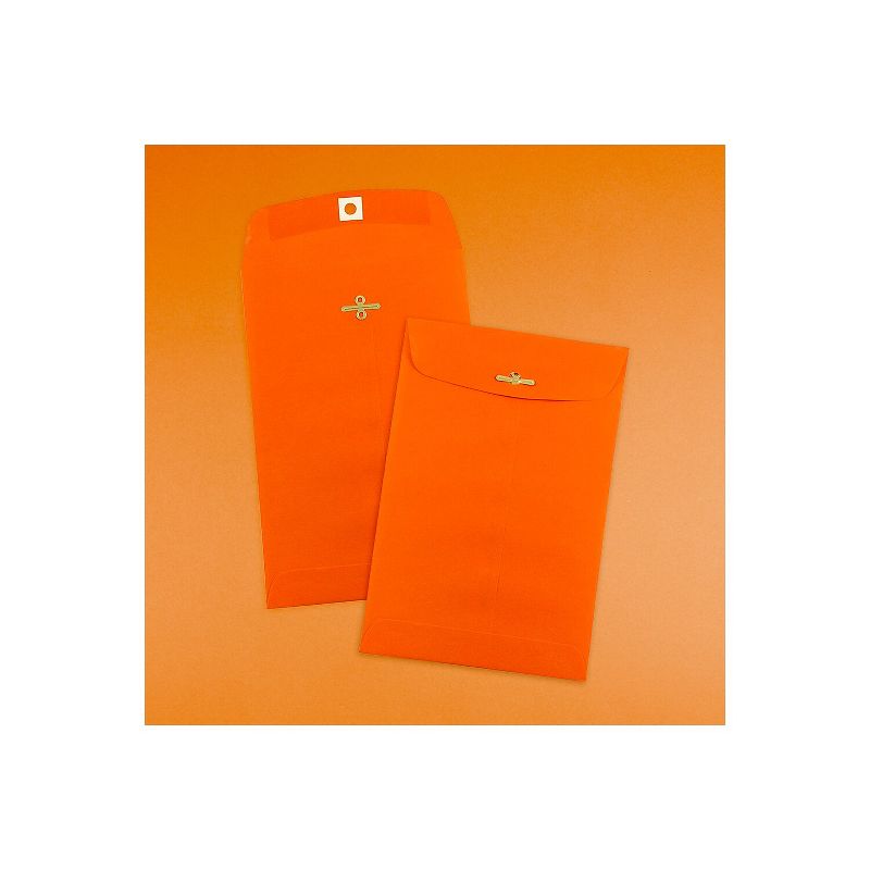 JAM Paper Open End Clasp Catalog Envelopes 6" x 9" Orange Recycled 100/Pack (V0128127), 4 of 5