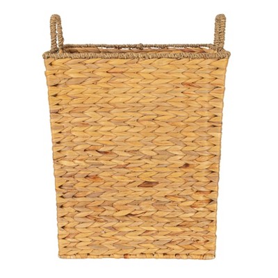 Natural Handwoven Seagrass and Water Hyacinth Basket with Handles