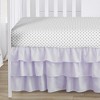 Sweet Jojo Designs Girl Baby Crib Bedding Set - Watercolor Floral Purple Pink Grey 5pc - 4 of 4