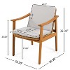Christopher Knight Home Ansel Mid-Century Modern Acacia Wood Outdoor Dining Chairs with Cushions (Set of 2) - 3 of 4