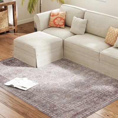 GlasFlength Rugs 4'x6' Vintage Waterproof Extra Large Area Rugs Carpet Non-Slip Rug Pads Washable Rug for Room, Multicolored, 72"*0.3"*48"