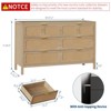 6 Drawer Dresser Rattan Dresser with Metal Handles, Farmhouse Wood Storage Chest of Drawers for Bedroom, Living Room, Hallway, Entryway - 3 of 4