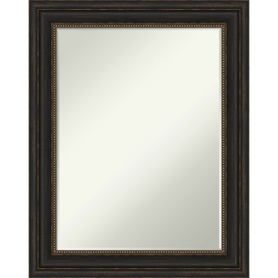 Amanti Art Accent Bronze Petite Bevel Bathroom Wall Mirror 29 x 23 in.