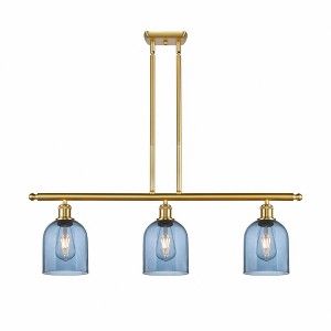 Bella - 3 Light Stem Hung Island In Industrial Style-10 Inches Tall and 36 Inches Wide - 1 of 1