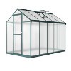 GustoWave  Walk-In Aluminum Polycarbonate Greenhouse With Roof Vent, For Outdoor Gardens, Patios, And Backyards，Green. - 2 of 4