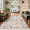 Floral Print Area Rugs Washable Vintage Accent Carpet, Non-Slip Oriental Floor Cover - 4 of 4