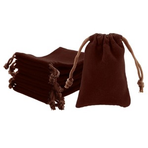 Unique Bargains Mini Smooth Soft Christmas Satin Bags with Drawstring 20 Pcs - 1 of 4