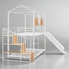 Twin Over Twin House Bunk Bed with Slide, Storage Stairs, and Shelf, Metal Frame Playhouse Bed for Kids Room - 4 of 4