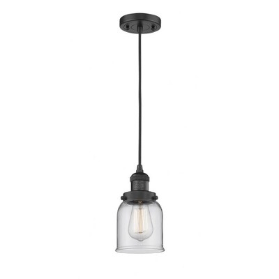 Bell - 1 Light Cord Hung Mini Pendant In Industrial Style-10 Inches Tall and 5 Inches Wide