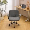 Karl Home | Chenille Swivel Chair With Adjustable Flip-Up Arms For Cross-Legged - 3 of 4