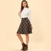 INSPIRE CHIC Women's Christmas Plaids Vintage Tartan Elastic Waist Knee Length A-Line Skirt - 2 of 4