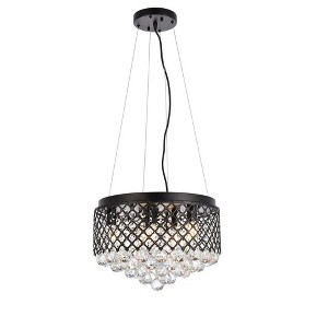 Elegant Lighting Tully 6 lights pendant in black - 1 of 4
