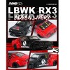 Mazda RX-3 Liberty Walk RHD (Right Hand Drive) #3 "ADVAN" Red and Black 1/64 Diecast Model Car by Inno Models - 4 of 4