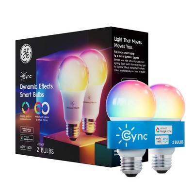 Dynamic Effects Multicolor Dimmable LED Smart Bulbs, 2-Pack