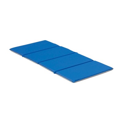 ECR4Kids Everyday Folding Rest Mat, 4-Sectionin, Blue/Grey