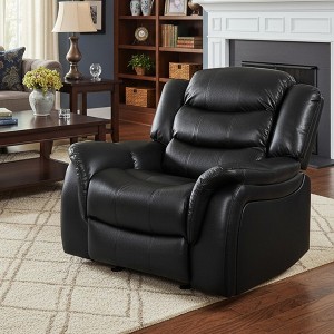 Modern Plush Recliner Chair, Overstuffed Single Sofa with Padded Armrests, Manual Reclining Lounge Chair for Living Room & Home Theater-- Frevyn - 1 of 4